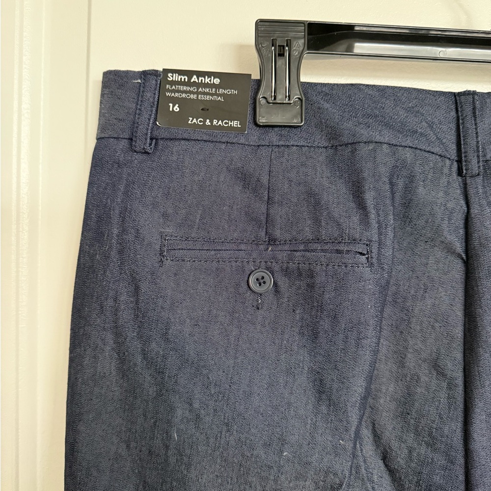 Zac & Rachel Navy Slim Ankle Pants NWT sz16 - Picture 3 of 4